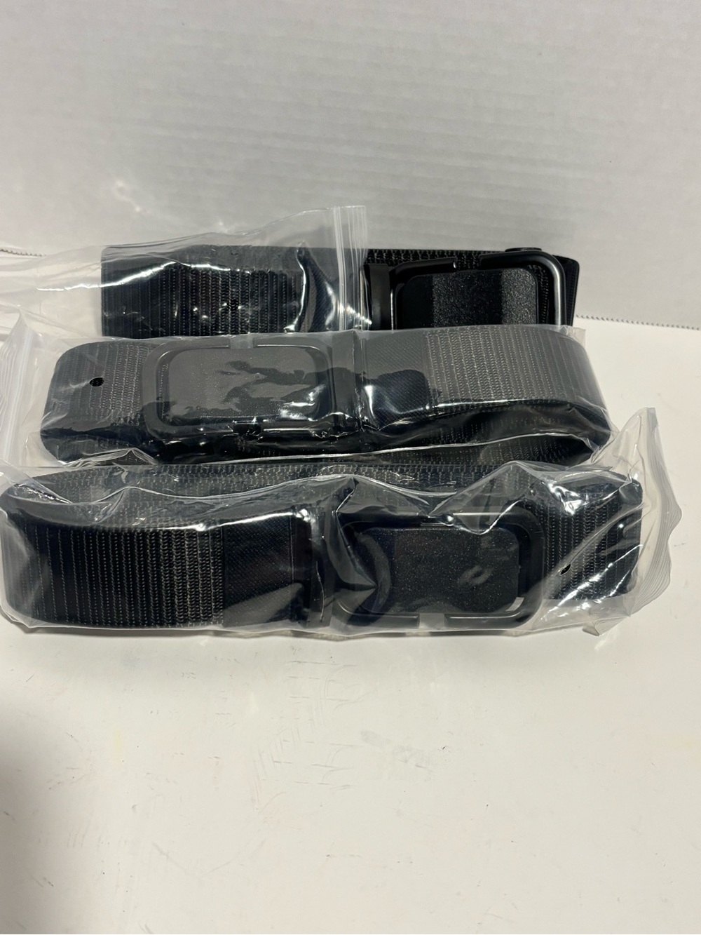 Black Tactical Webbing Belt with Quick-Release Buckle - Men's Lot of 3
